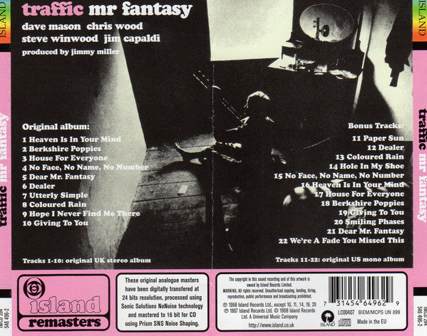 Traffic : Mr. Fantasy (CD, Album, Mono, RE, RM)
