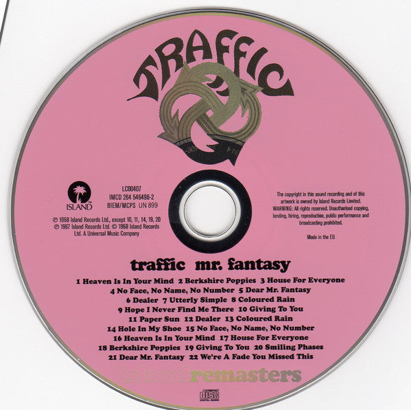 Traffic : Mr. Fantasy (CD, Album, Mono, RE, RM)