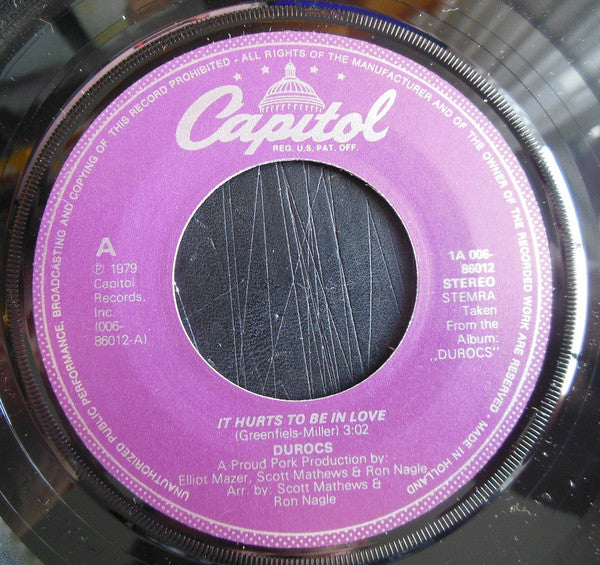 Dūrocs : It Hurts To Be In Love (7", Single)