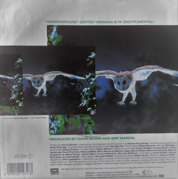 David Bowie : Underground (7", Single)