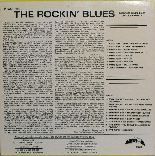 Willie Egan And His Friends Harmonica Slim, Effie Smith, Jimmy Thomason, Big Boy Groves : Vita Records Present The Rockin' Blues (LP, Comp)