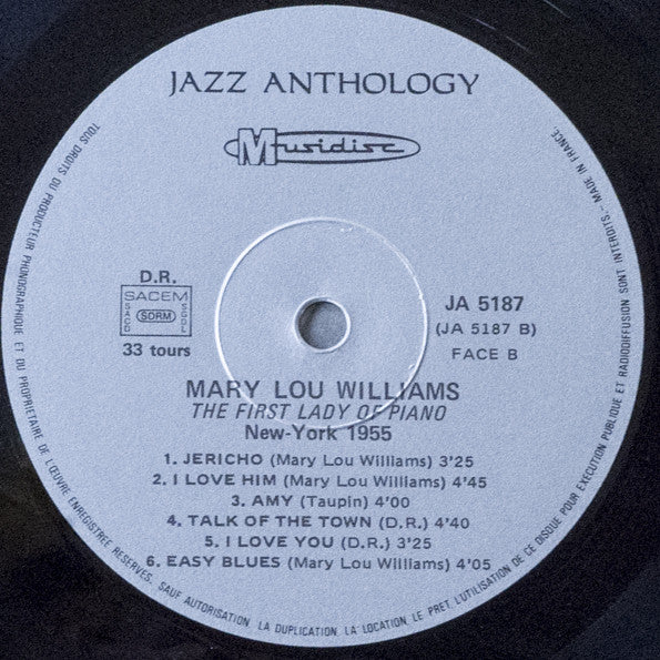 Mary Lou Williams : The First Lady Of Piano New-York 1955 (LP, Album)