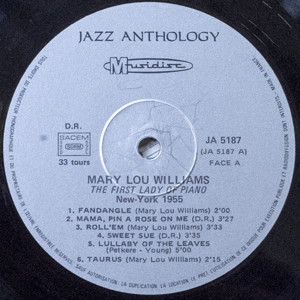 Mary Lou Williams : The First Lady Of Piano New-York 1955 (LP, Album)