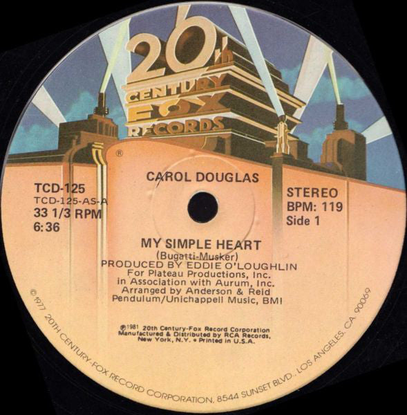 Carol Douglas : My Simple Heart (12")