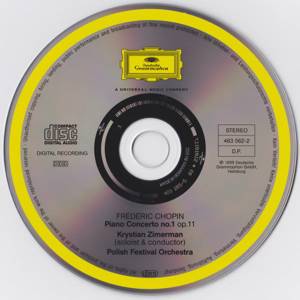 Frédéric Chopin, Polish Festival Orchestra, Krystian Zimerman : Piano Concertos Nos. 1 & 2 (2xCD, Album, RE)