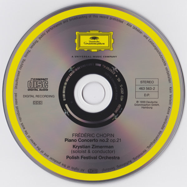 Frédéric Chopin, Polish Festival Orchestra, Krystian Zimerman : Piano Concertos Nos. 1 & 2 (2xCD, Album, RE)