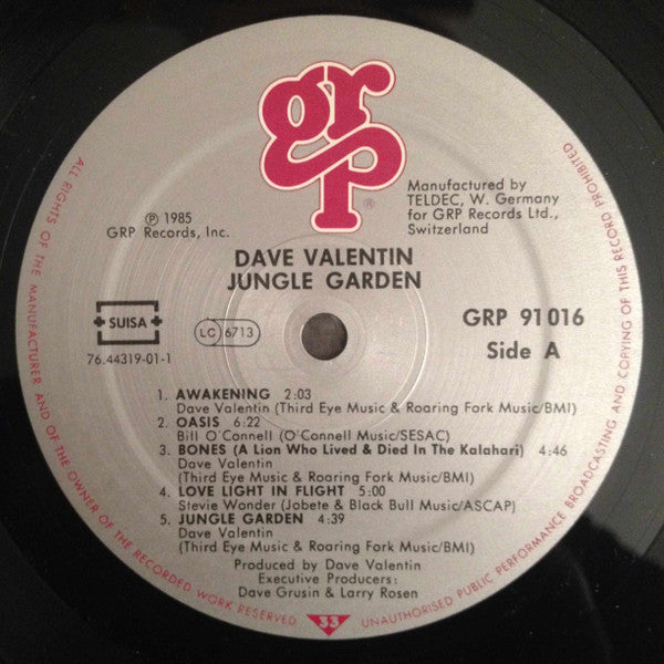 Dave Valentin : Jungle Garden (LP, Album)