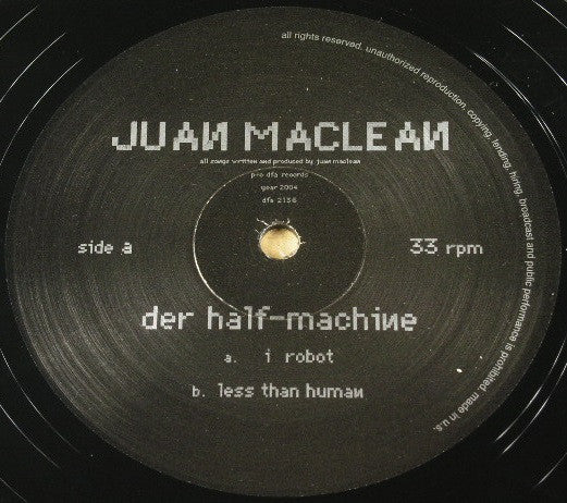 The Juan MacLean : Der Half-Machine (10")