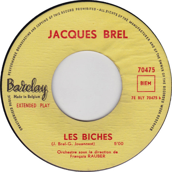 Jacques Brel : Le Plat Pays (7", EP)