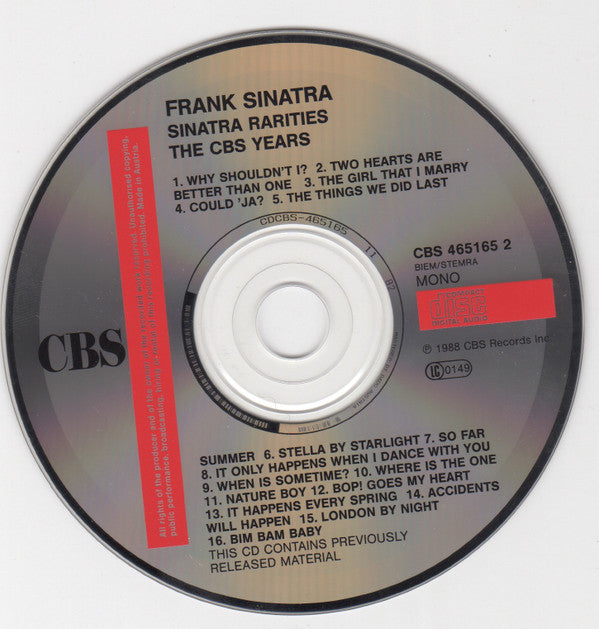 Frank Sinatra : Sinatra Rarities: The CBS Years (CD, Comp, Mono)