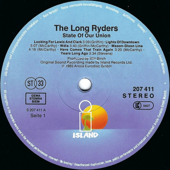 The Long Ryders : State Of Our Union (LP, Album)