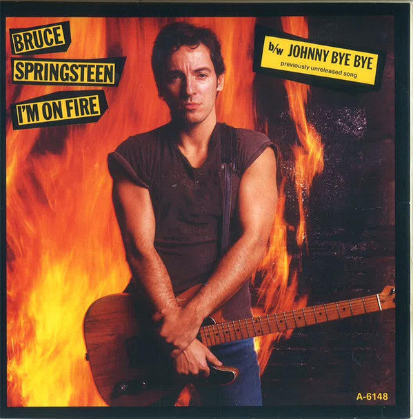 Bruce Springsteen : I'm On Fire (7", Single, Red)