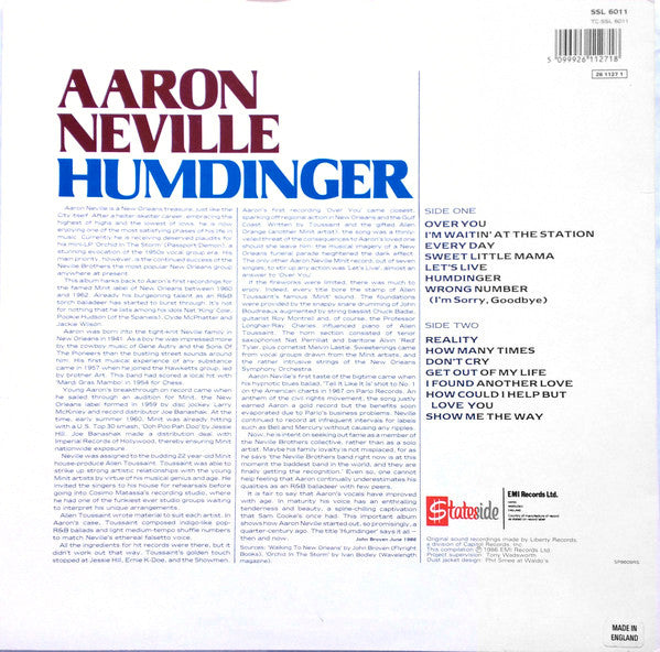 Aaron Neville : Humdinger (LP, Comp, RE)