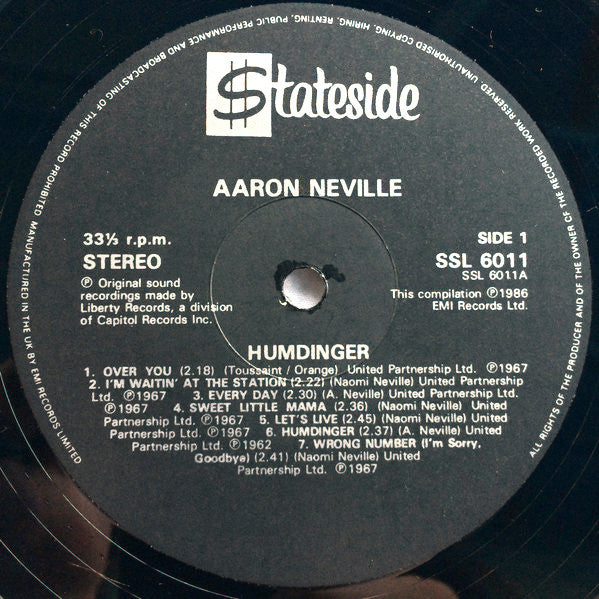 Aaron Neville : Humdinger (LP, Comp, RE)