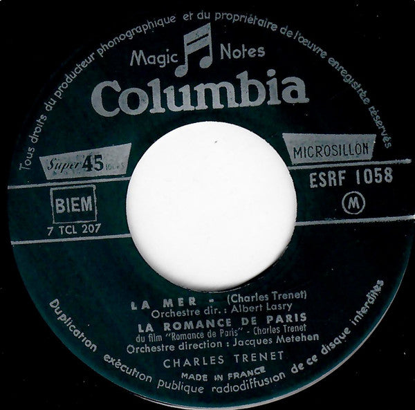 Charles Trenet : La Mer (7", EP)