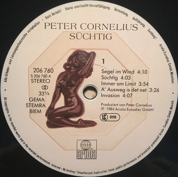 Peter Cornelius : Süchtig (LP, Album, Gat)