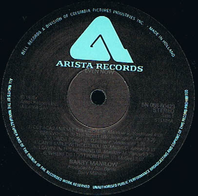 Barry Manilow : Even Now (LP, Album)