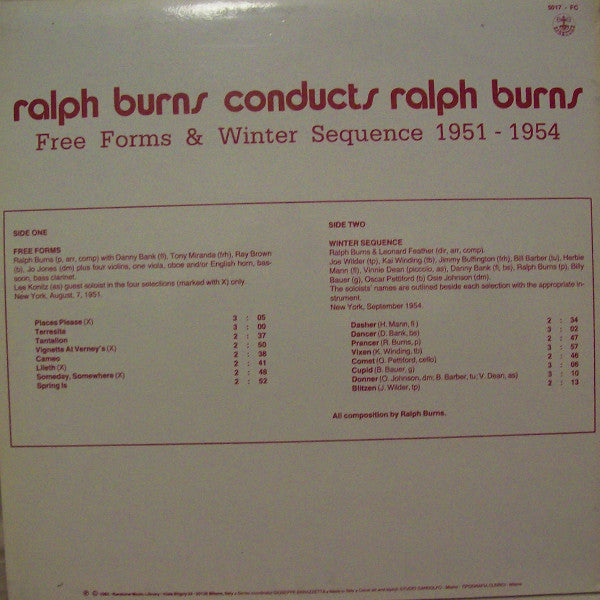 Ralph Burns : Ralph Burns Conducts Ralph Burns (Free Forms & Winter Sequence 1951 - 1954) (LP, Comp, Mono, RE)