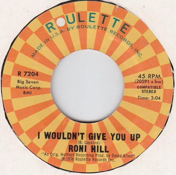 Roni Hill : You Keep Me Hanging On - Stop In The Name Of Love (7", Styrene)