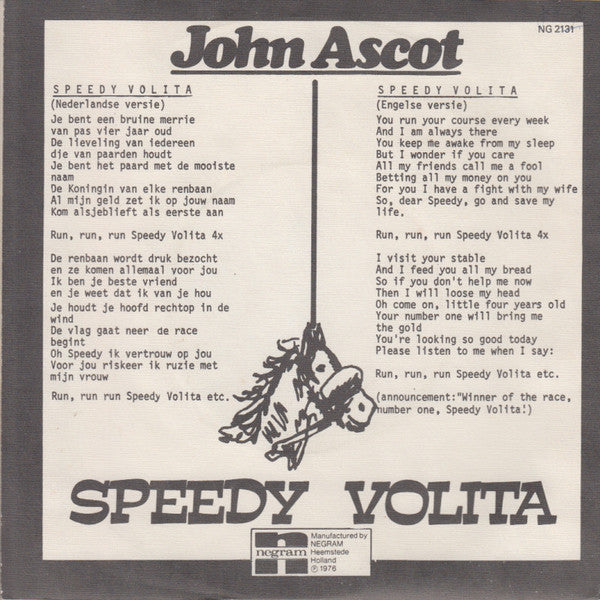 John Ascot : Speedy Volita (7")