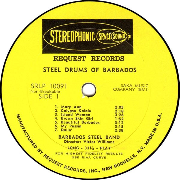 Barbados Steel Band : Steel Drums Of Barbados (LP)