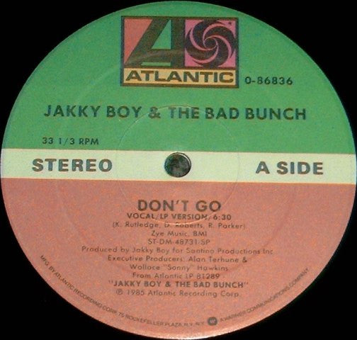 Jakky Boy & The Bad Bunch : Don't Go (12")