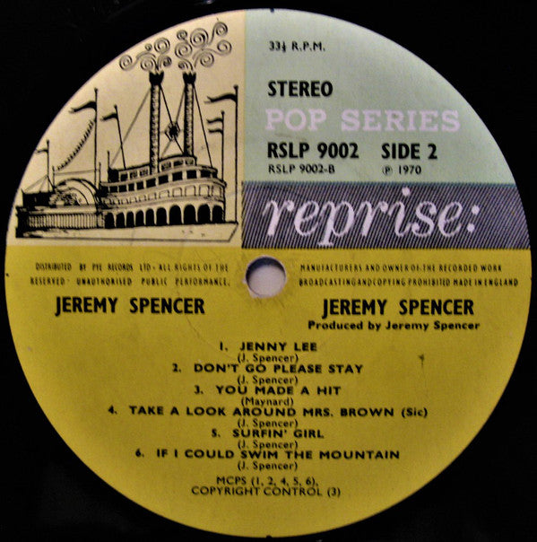 Jeremy Spencer : Jeremy Spencer (LP, Album)