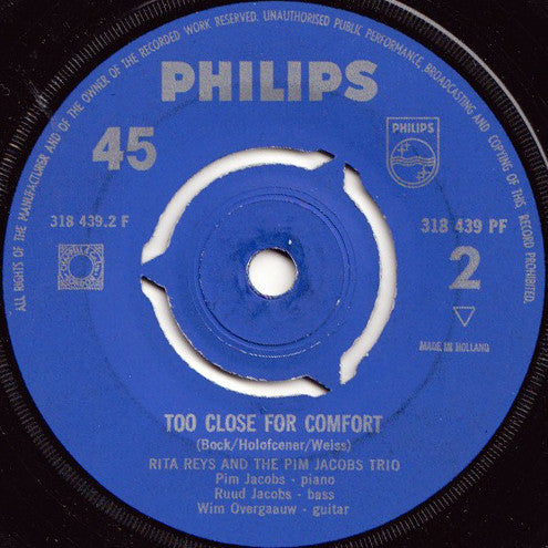 Rita Reys And The Pim Jacobs Trio : Summertime / Too Close For Comfort (7", Single)