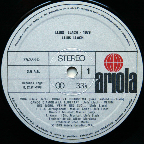 Lluis Llach : 1979 (LP, Comp, Promo)