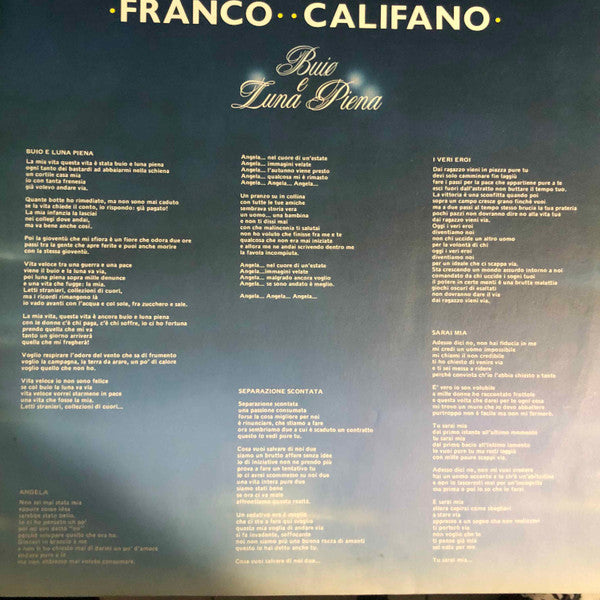 Franco Califano : Buio E Luna Piena (LP)