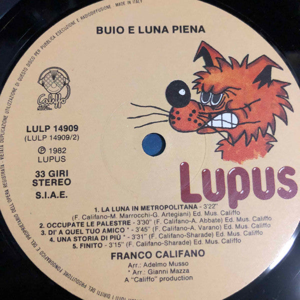 Franco Califano : Buio E Luna Piena (LP)