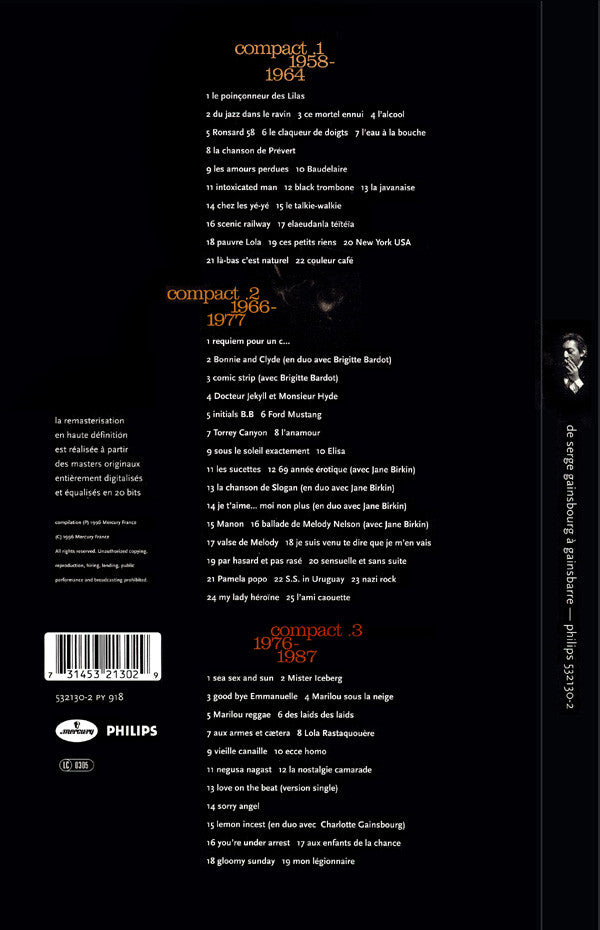 Serge Gainsbourg : De Serge Gainsbourg À Gainsbarre (3xCD, Comp, RM, Lon)