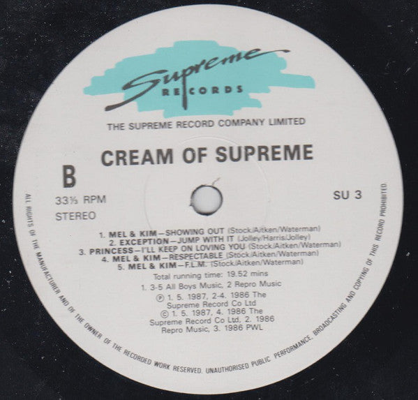 Various : The Cream Of Supreme (LP, Comp, Mixed)