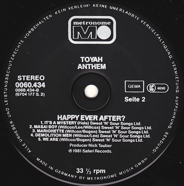 Toyah (3) : Anthem (LP, Album)