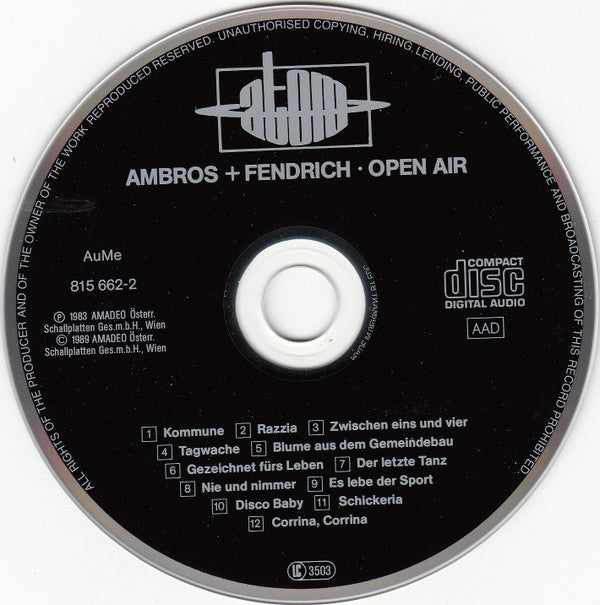 Wolfgang Ambros + Rainhard Fendrich : Open Air (CD, Album)