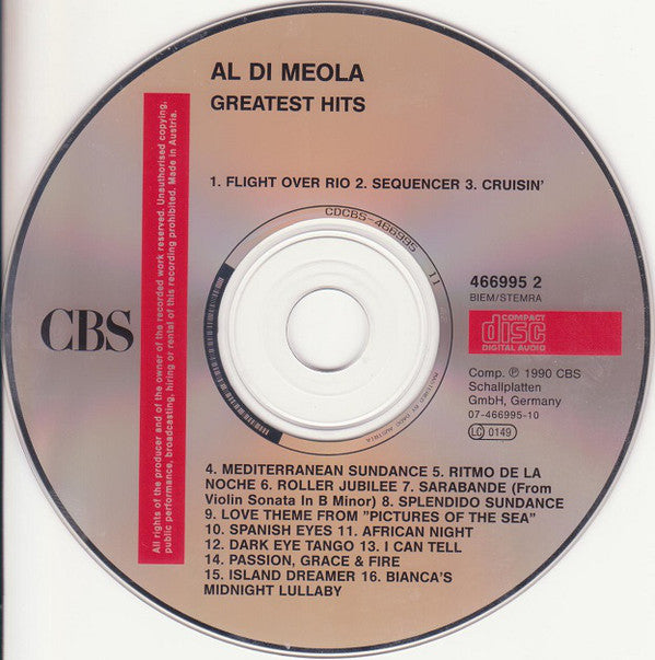 Al Di Meola : Greatest Hits (CD, Comp)