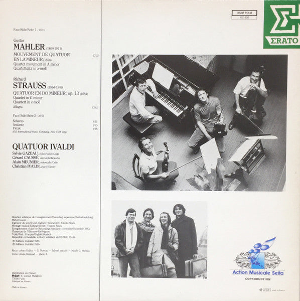 Gustav Mahler / Richard Strauss - Quatuor Ivaldi : Quatuors Pour Cordes & Piano (LP, Gat)