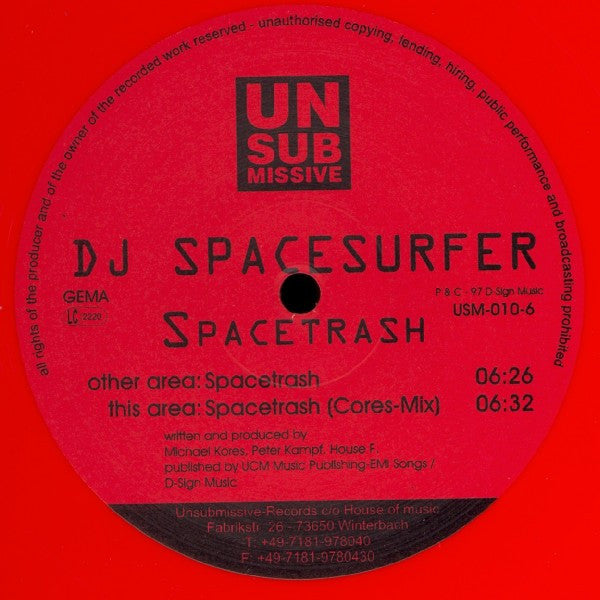 DJ Spacesurfer : Spacetrash (12", Red)