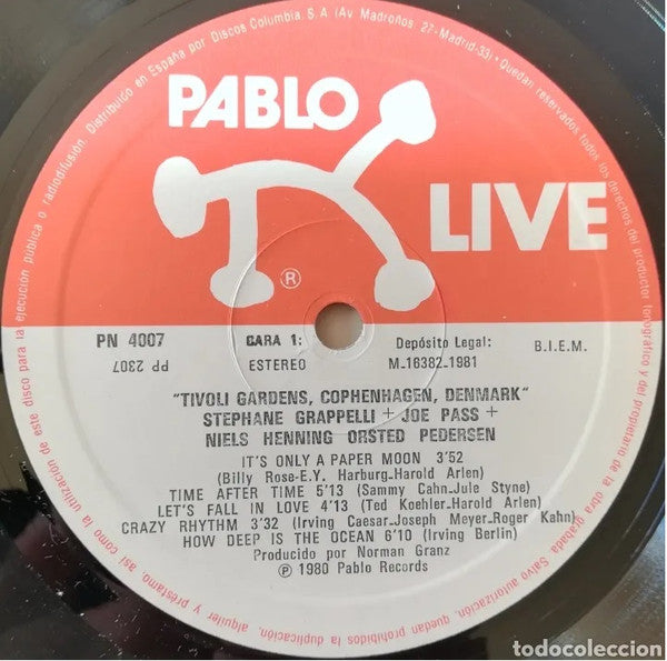 Stéphane Grappelli + Joe Pass + Niels-Henning Ørsted Pedersen : Tivoli Gardens, Copenhagen, Denmark (LP, Album)