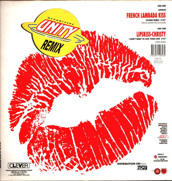 Lips-Kiss : French Lambada Kiss (Techno Remix) (12", Maxi, Ltd)