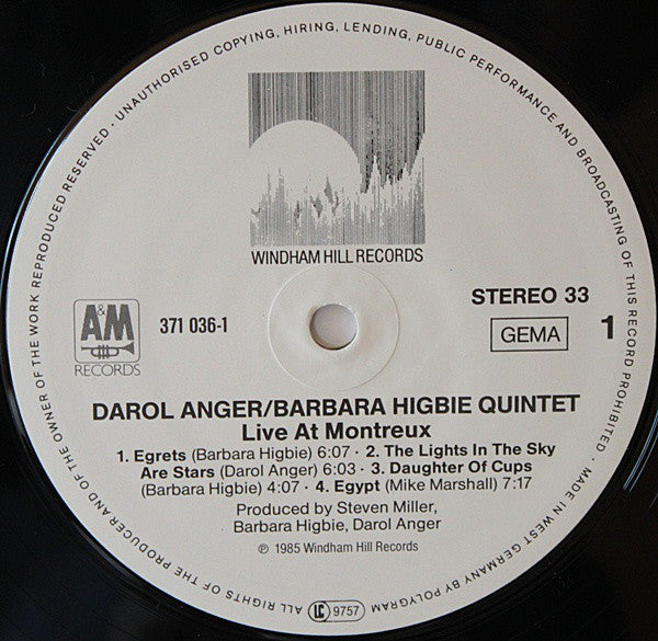 Darol Anger / Barbara Higbie Quintet With Mike Marshall (2), Todd Phillips And Andy Narell : Live At Montreux (LP, Album)