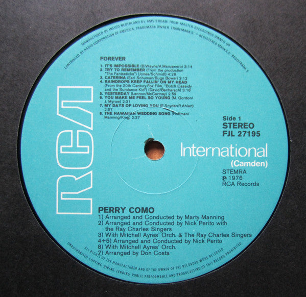 Perry Como : Forever - 32 Hits (2xLP, Comp, Gat)