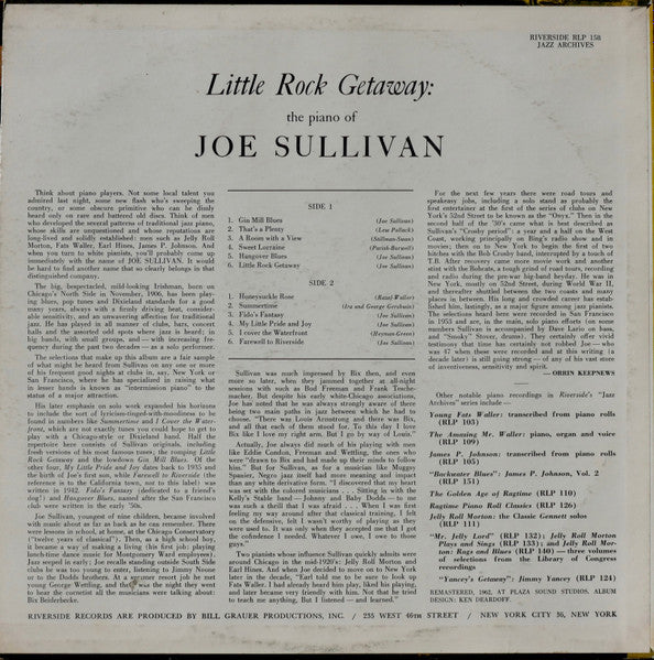 Joe Sullivan : Little Rock Getaway (LP, Album, Mono, RE, RM)