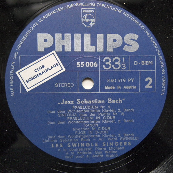 Les Swingle Singers : Jazz Sebastian Bach (LP, Club)