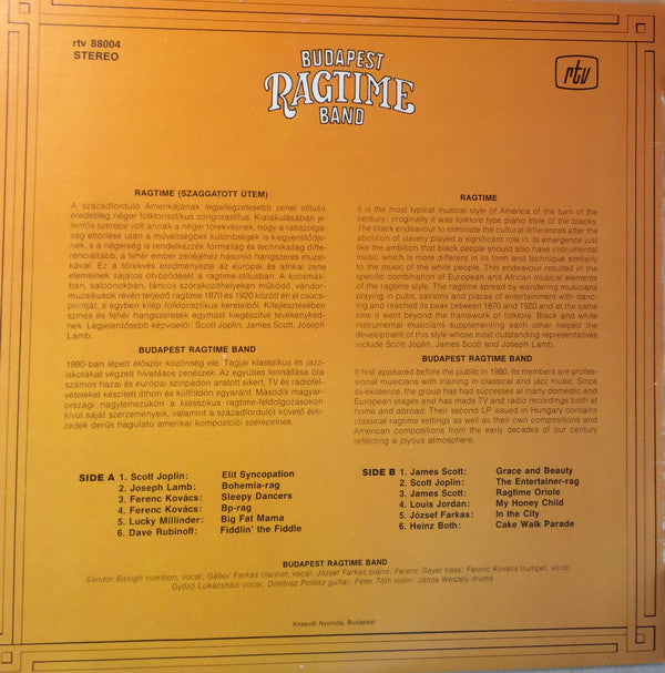 The Budapest Ragtime Band : Rag Day (LP, Album)