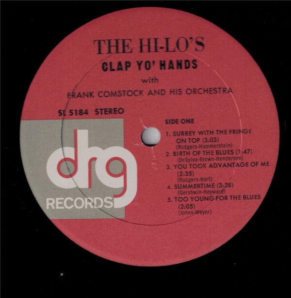 The Hi-Lo's With Frank Comstock And His Orchestra : Clap Yo' Hands (LP, Album, RE)