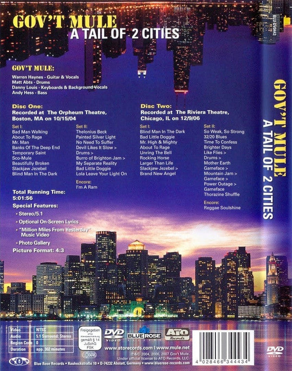 Gov't Mule : A Tail Of 2 Cities (2xDVD-V, Multichannel, PAL)