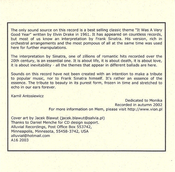 Mem : It Was A Very Good Year (CD)