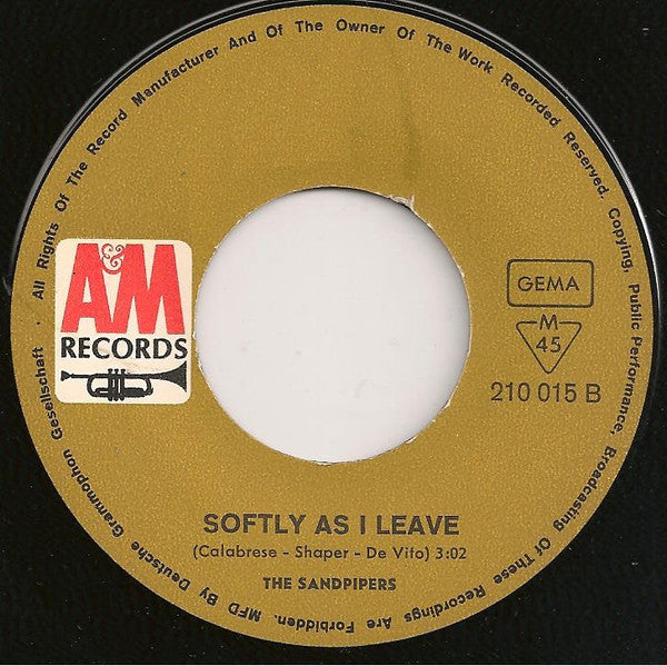 The Sandpipers : Cuando Salí De Cuba / Softly As I Leave (7", Single)