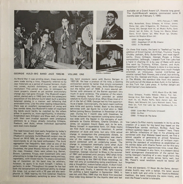 Georgie Auld And His Orchestra : Big Band Jazz 1945-1946 Volume One (LP, Comp)